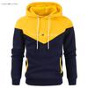Sudadera con capucha de forro polar para hombre, estilo europeo y americano, bloques de color, patchwork, de manga larga, estilo deportes de invierno, Fibra de poliéster