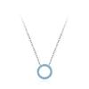 Collar de turquesa hueca redonda de plata esterlina S925 de lujo ligero, diseño de nicho para mujer, regalo que combina con todo para novia.