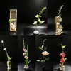 Empratamento de Banquete Rural Estilo Chinês com Flores e Plantas Artificiais, Decoração de Bandeja Artística para Hotel, Embelezamento Criativo de Pratos Frios e Sashimi com Flores Pequenas
