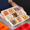 Melamina Celebridad de Internet Vajilla Plato de rejilla Jiugongge Plato para snacks Bandeja comercial Plato con divisiones Traje de acompañamientos para hot pot
