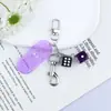 Etiqueta Criativa de Acrílico com Dados Coloridos, Pingente de Liga, Acessório Personalizado Versátil para Casais, Mochila, Capa de Celular e Corrente de Celular