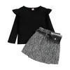 Baoxin Comércio Exterior Atacado de Roupas Infantis Europeu e Americano Ins Outono e Inverno Meninas Estilo Pequena Chanel Saia Curta Bolsa de Cintura Conjunto de Roupas Infantis de Três Peças