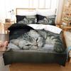 Serie de Gatos Animal Lindo Impresión Digital 3D Comercio Transfronterizo Venta de Fábrica Ropa de Cama de Tres Piezas