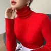 Suéter de cuello alto suave y cómodo para mujer, nuevo estilo otoño/invierno 2026, popular prenda base ajustada, top de punto de cuello alto para mujer