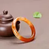 Pulsera de ágata rayada roja al por mayor de fábrica para mujer, pulsera de jade de calcedonia roja transparente, pulsera de jade con anillo naranja positivo