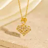 Corrente de Suéter Amor Cruzada de Luxo Leve Retrô com Micro-Incrustação de Zircônia e Design Doce em Formato de Coração, Acessório de Colar Exquisito e Versátil