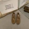Zapatos bajos de estilo coreano para mujer, nuevo modelo 2025, zapatos Mary Jane con cordones y lazo, mocasines planos retro de suela blanda