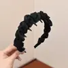 Tiara de dentes torcida estilo coreano com bolinhas para mulheres, nova tiara fofa de coroa alta, acessório de cabelo versátil e que afina o rosto