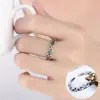 Anel Wrap-Around Geométrico de Linha com Borda Larga da Moda para Mulheres, Estilo Criativo Único, Anel Aberto Versátil de Nicho, Anel para Dedo Indicador