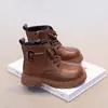 Nuevas Botas Martin Estilo Británico 2026 para Niños, Botines de Suela Suave para Niñas, Botines Bajos de Cuero Suave para Otoño