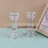 Suporte de Velas de Vidro Embossado Simples Francês Estilo Europeu Alto Suporte de Velas de Aromaterapia Decoração de Casa Enfeites Adereços