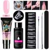 Set de pegamento para extensión de uñas de cristal para manicura de 7 piezas transfronterizo, herramientas para manicura de cabello lacio listas de fábrica