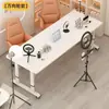 Mesa de Transmisión en Vivo para Streamers, Mesa de Gaming Doble Dedicada para Dos Personas, Soporte de Exhibición de Productos para Influencers, Escritorio de Computadora Móvil y Ajustable en Altura