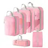 Set de 10 Bolsas de Almacenamiento de Viaje de Compresión Cuidadosamente Seleccionadas, Bolsa de Almacenamiento de Malla con Cordón para Empacar por Separado, Bolsa Organizadora para Equipaje, Maquillaje y Artículos de Tocador