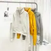 Cardigan Korean-Style Lulu Bling Exclusivo com Forro de Fleece, Solto, com Capuz, Versátil, Yoga, Jaqueta Tendência com Zíper