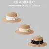 Sombrero de Paja para Vacaciones Estilo Francés, Sombrero de Paja de Papel de Gama Alta para Verano, Sombrero de Paja de Ala Plana para Protección Solar en la Playa