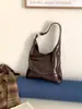 Bolsa de ombro vintage transfronteiriça para mulheres, bolsa tote de couro PU de nicho de alta qualidade, grande capacidade, simples e versátil, adequada para trabalho e deslocamento