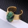 Anillo Retro Estilo Palacio Acero Inoxidable Chapado en Oro Ajustable Galvanizado Oro de 18K para Mujer Anillo Geométrico