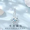 Collar de copo de nieve de plata esterlina para mujer, colgante de nicho de lujo ligero, nueva joyería de cadena de clavícula 2022, regalo de cumpleaños para novia