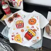 Verão 2026 Novo Estiloso Manga Curta Boneca Desenho Animado Crianças Estiloso Solto Roupas de Verão Camiseta Moda Infantil