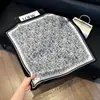 Pañuelo de Seda 70 Cuadrado Moda Coreana de Alta Gama Versátil Profesional Seda Sintética Pequeño Pañuelo de Cuello Estampado Retro Pañuelo de Seda para Mujer