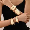 Pulsera Abierta de Estilo Minimalista Transfronterizo Europeo y Americano para Mujer, Pulsera Ancha Exagerada Retro Elegante de Moda con Personalidad