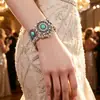 Pulsera Cuadrada Geométrica de Estilo Retro Étnico Transfronteriza Pulsera Redonda con Borla Perla Estilo Bohemio Joyería para Mujeres