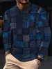 Camiseta de manga larga para hombre, nueva colección de otoño, top estampado en blanco y negro, capa base elegante y casual para hombres jóvenes