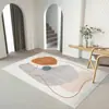 Alfombra Japonesa para Sala de Estar Estilo Wabi-Sabi, Antideslizante y Resistente a Manchas, Felpudo de Terciopelo de Cristal, Alfombra Imitación Sisal