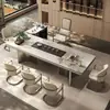 Nueva Mesa de Té de Pizarra Estilo Chino, Juego de Mesa y Sillas de Té para Sala de Estar y Balcón, Mesa de Té Simple para Oficina, Mesa de Té Integrada para Uso Doméstico