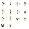 Venda quente transfronteiriça galvanoplastia ouro brilhante vidro fundo plano manicure broca de formato especial diy acessórios de decoração de unhas joias atacado
