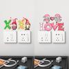 Pegatina para interruptor con diseño de enanitos de San Valentín, CH81461, con borde transfronterizo, autoadhesiva y extraíble para pared de salón o dormitorio.