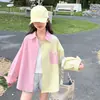 Camisas para Niñas Transfronterizas 2026 Primavera Nuevas Elegantes Moda Bloques de Color Camisas para Niños Mayores Ropa Exterior para Niños Tops