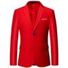 Morado Adelgazante Oversize Estudio Dos Botones Estilo Coreano Ajustado Pequeña Chaqueta de Traje Overol para Hombre Vestido de Presentador