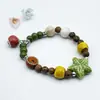Colección de Cuentas Jingdezhen Cuentas Budistas Pulsera de Cerámica Popular Nuevo Estilo Chino Fresco y Sencillo Estilo Nacional Tejido Puramente Hecho a Mano