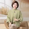 Ropa de otoño e invierno para madre, nuevo suéter de punto elegante talla grande, camisa básica moderna y a la moda para mediana edad y personas mayores, conjunto versátil de dos piezas