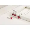 Aliexpress Transfronterizo Nuevo Set de Amor Pendientes para Mujer Personalizado Creativo Circonita Anillo Abierto Colgante en Forma de Corazón Cadena