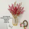Flores artificiais de frutas vermelhas, decorações de flores falsas para sala de estar e mesa de jantar, arranjos florais para casa, decoração de casa, ornamentos de arte floral