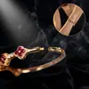 Pulsera de Rubí Natural Transfronteriza para Mujer, Accesorio de Nicho de Alta Gama, Joyería de Plata 925, Joyería de Lujo 3*3, Venta Directa de Fábrica