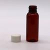 Botella de plástico oral líquida de 30 ml PET con boca de 20 mm, color té, se puede equipar con boquilla/tapa individual, grado alimenticio