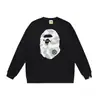 Sudadera con cuello redondo estampada de la marca de moda BAPE Ape Head, Nueva moda Hip-Hop Otoño/Invierno para Hombres y Mujeres, Cabeza de Simio Transfronteriza