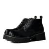 Botas Martin de piel de caballo blanco con personalidad capilar para hombre, botas cortas Derby británicas de cabeza grande con suela gruesa aumentada de 6 cm.