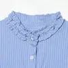 Ins Transfronterizo Europeo y Americano 2026 Nueva Moda Elegante Amazon Ropa para Mujer Venta al por Mayor Camisa a Rayas con Volantes de Manga Larga