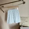 Shorts de Algodão Fino Respirável com Estampa de Patinha de Cachorro Desenho Animado Nuvem para Dormir em Casa Calças Casuais de Verão Soltas para Mulheres