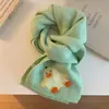 Bufanda de Punto Azul de Pingüino Lindo para Mujer Otoño e Invierno Atmósfera Coreana Dibujos Animados Protección Cálida para el Cuello Bufanda de Lana para Estudiante