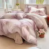 2026 Fresco Floral Francês Estampa Digital Algodão de Fio Fino Ultra Macio Conjunto de Quatro Peças Floral Coreano Nuvem Sensação Algodão Fofo Conjunto de Quatro Peças
