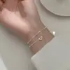 Pulsera de Amor de Doble Capa para Mujer Diseño de Nicho Dulce Linda Novia Estudiante Lujo Ligero Personalidad Japonesa y Coreana Pulsera