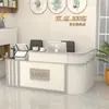 Balcão Curvo Moderno Simples com Cantos Semicirculares, Balcão de Recepção, Recepção da Empresa, Balcão de Caixa de Loja, Balcão de Consulta de Canto