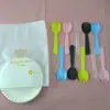 Pastel de cumpleaños cuchillo tenedor plato vela plato de cena plato juego de vajilla plato de papel desechable combinación de cuchillo y tenedor de plástico estampado floral