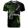 (Tecido Semelhante ao Algodão 170g) Camiseta Casual Fashionável de Manga Curta com Gola Redonda e Estampa Tribal Maori da Nova Zelândia em Desenho Animado 3D